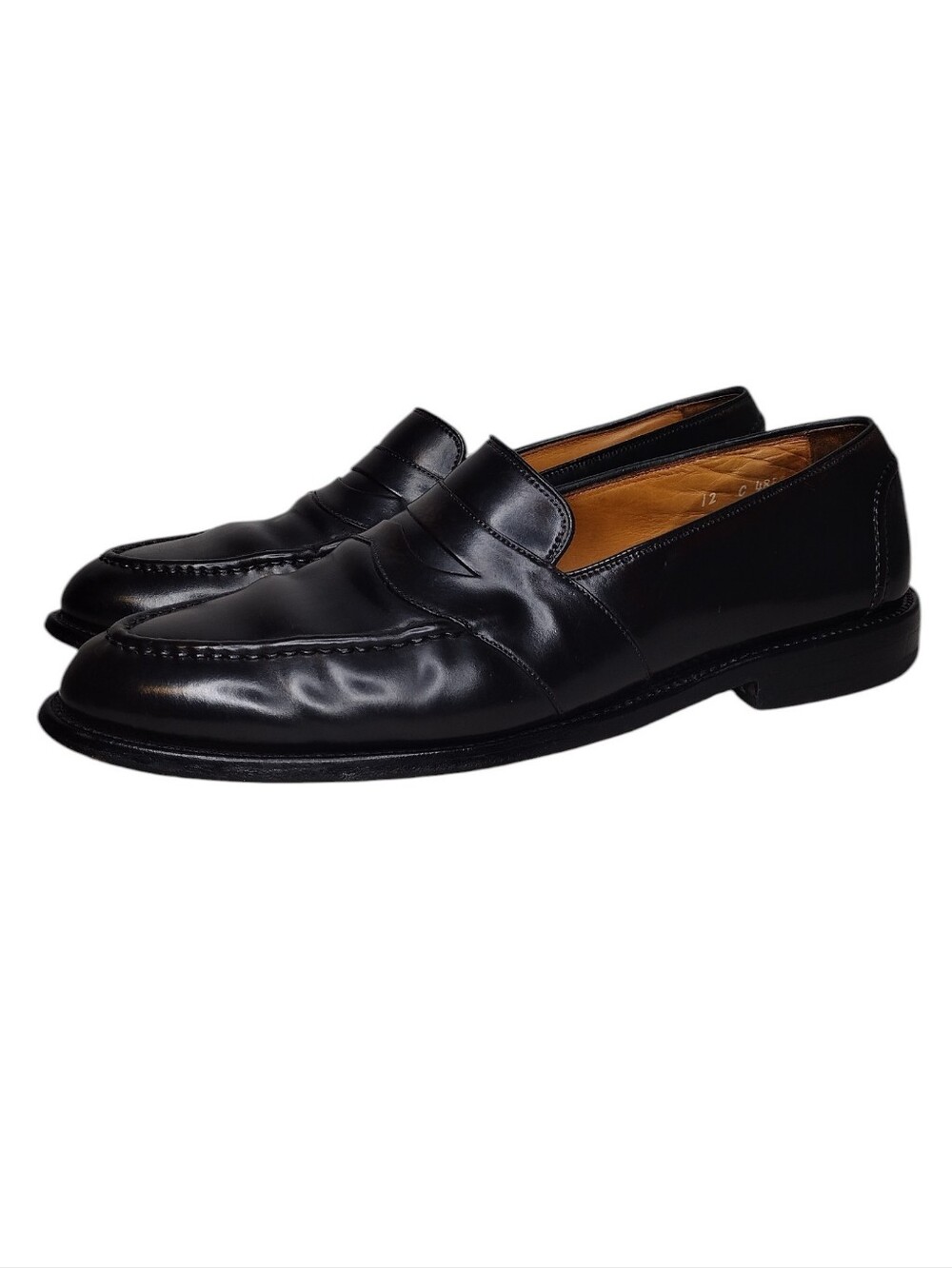 Allen Edmonds Randolph Black Leather Moc Toe Slim-On Penny Loafers Sz 12C